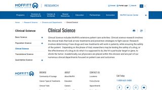 Clinical Science Research | Moffitt