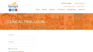 Clinical Trial Login | - Clinical Trial Spotlight