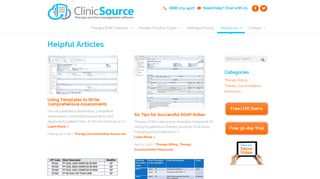ClinicSource Helpful Articles | Therapy Practice Management