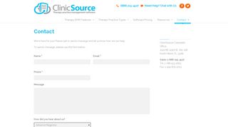 Contact ClinicSource | Support | Free Live Demo