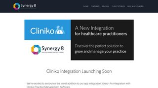 Synergy 8 - Cliniko Integration Launching Soon