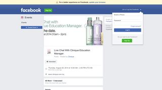 Live Chat With Clinique Education Manager. - Facebook