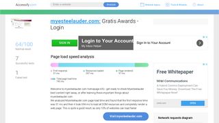 Access myesteelauder.com. Gratis Awards - Login