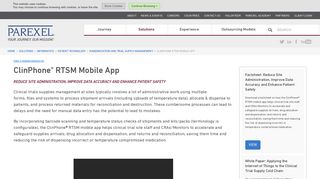 ClinPhone RTSM mobile app | PAREXEL