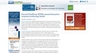 Parexel ClinPhone RTSM named interactive response technology ...