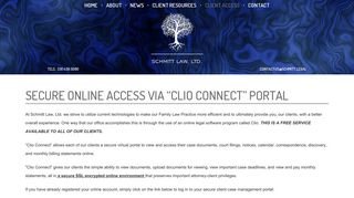 Secure Online Access Via “Clio Connect” Portal | Schmitt Law Office