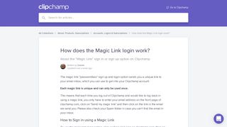 How does the Magic Link login work? | Clipchamp Help Center