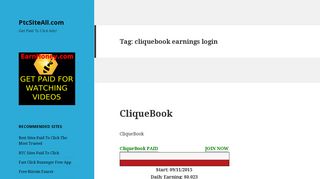 cliquebook earnings login – PtcSiteAll.com