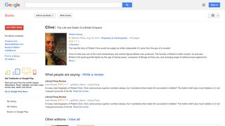 Clive: The Life and Death of a British Emperor - Google Books Result