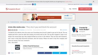 www.clix-cents.com - They don't pay and block the account, Review ...