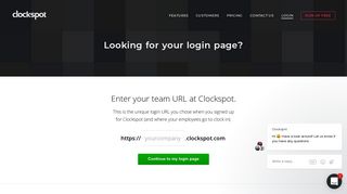 Login page help | Clockspot