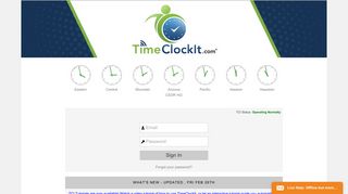 TimeClockIt: login