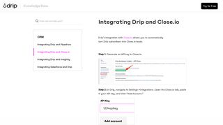 Integrating Drip and Close.io – Drip Knowledge Base
