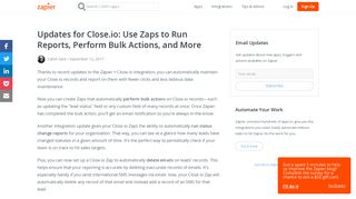 Updates for Close.io: Use Zaps to Run Reports, Perform Bulk Actions ...