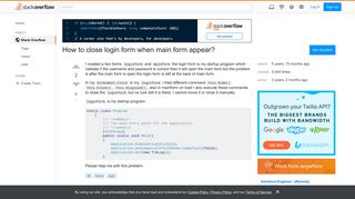 How to close login form when main form appear? - Stack Overflow
