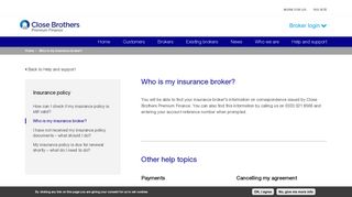 Who is my insurance broker? - Close Brothers Premium Finance