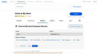 Working at Close to My Heart: Employee Reviews | Indeed.com