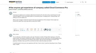 Has anyone got experience of company called Cloud Commerce Pro ...
