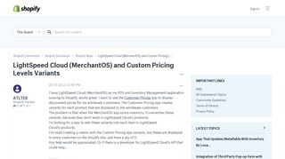 LightSpeed Cloud (MerchantOS) and Custom Pricing L... - Shopify ...