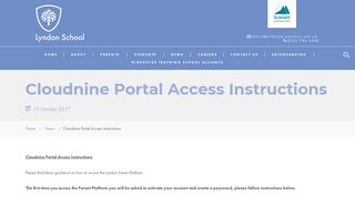 Cloudnine Portal Access Instructions – Lyndon School