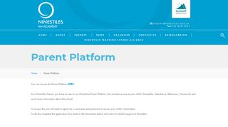 Parent Platform – Ninestiles An Academy