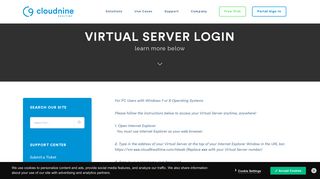 Virtual Server Login | Cloudnine Realtime