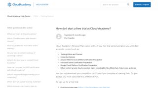 How do I start a free trial at Cloud Academy? – Cloud Academy Help ...