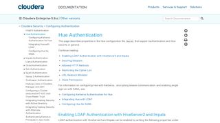 Hue Authentication | 5.9.x | Cloudera Documentation