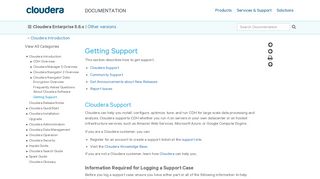 Getting Support | 5.6.x | Cloudera Documentation