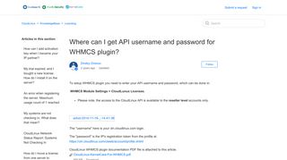 Where can I get API username and password for ... - CloudLinux