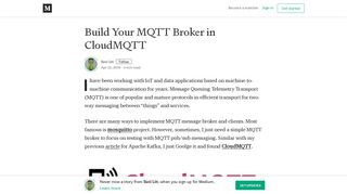 Build Your MQTT Broker in CloudMQTT – Suci Lin – Medium