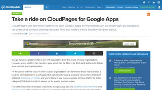 Take a ride on CloudPages for Google Apps - TechRepublic