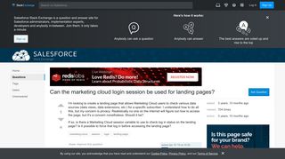 Can the marketing cloud login session be used for landing pages ...