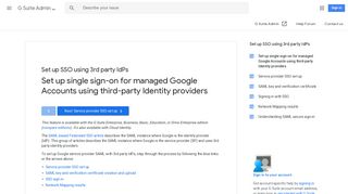Set up single sign-on for managed Google Accounts using third-party ...