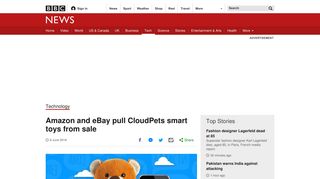 Amazon and eBay pull CloudPets smart toys from sale - BBC News