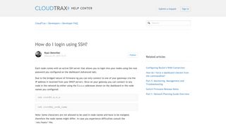 How do I login using SSH? – CloudTrax