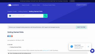 Getting Started FAQs - Cloudways Support