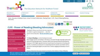 CLPE - Power of Reading - The Hub | The Education Network for ...