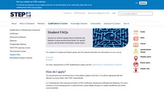 Student FAQs | STEP