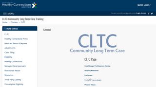 Course: CLTC: Community Long Term Care Training