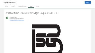 It's that time... BSG Club Budget Requests 2018-19 - myBROCKPORT