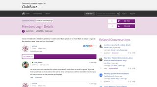 Members Login Details | ClubBuzz Customer Community - Get Satisfaction