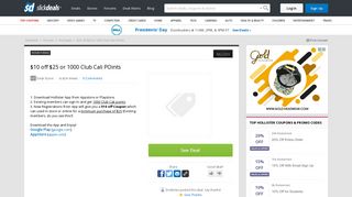 $10 off $25 or 1000 Club Cali POints - Slickdeals.net