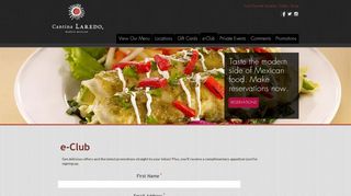 E-Mail Club| Cantina Laredo Modern Mexican Food | Cantina Laredo