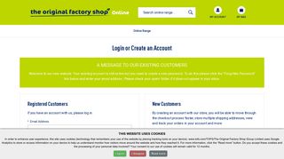 Customer Login - The Original Factory Shop