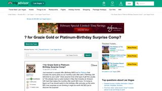 ? for Grazie Gold or Platinum-Birthday Surprise Comp? - Las Vegas ...