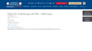Park City, Utah Reciprocal Club – Club Lespri - Marines Memorial ...