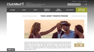 Travel Agency Transfer Program - Club Med Travel Agent Portal