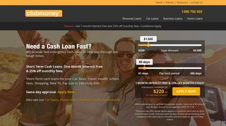 Club Money: Short Term Cash Loans | Interest Free