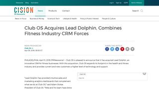 Club OS Acquires Lead Dolphin, Combines Fitness Industry CRM ...